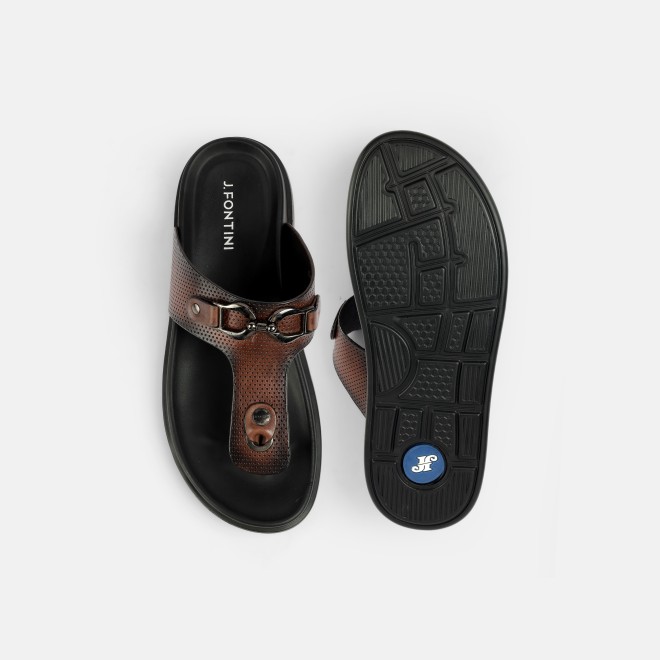 J.Fontini Men Brown Casual Slippers (SKU: 60-188-12-40)