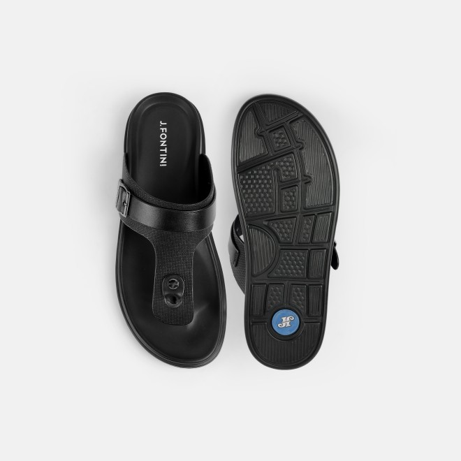J.Fontini Men Black Casual Slippers (SKU: 60-190-11-40)