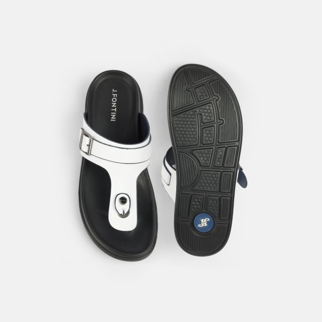 J.Fontini Men White Casual Slippers (SKU: 60-190-16-40)