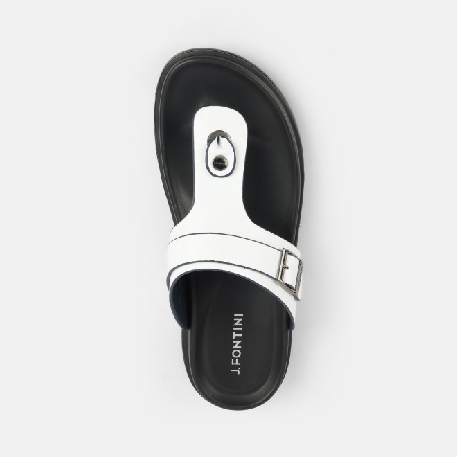 J.Fontini Men White Casual Slippers (SKU: 60-190-16-40)