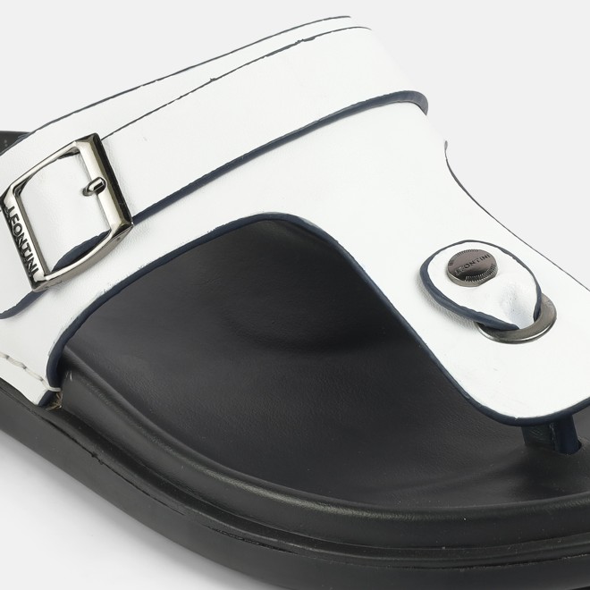 J.Fontini Men White Casual Slippers (SKU: 60-190-16-40)
