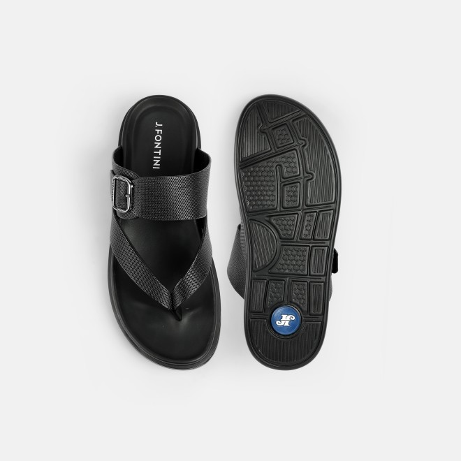 J.Fontini Men Black Casual Slippers (SKU: 60-191-11-40)