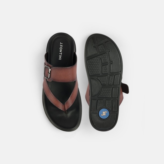 J.Fontini Men Tan Casual Slippers (SKU: 60-191-23-40)
