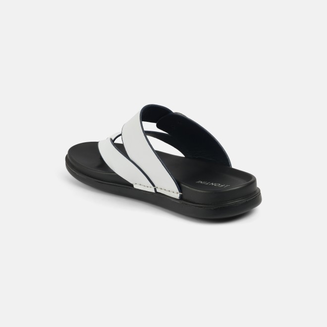 J.Fontini Men White Casual Slippers (SKU: 60-191-16-40)