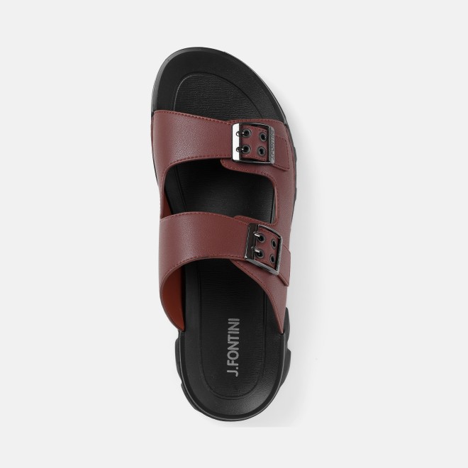 J.Fontini Men Brown Casual Slippers (SKU: 60-218-12-41)