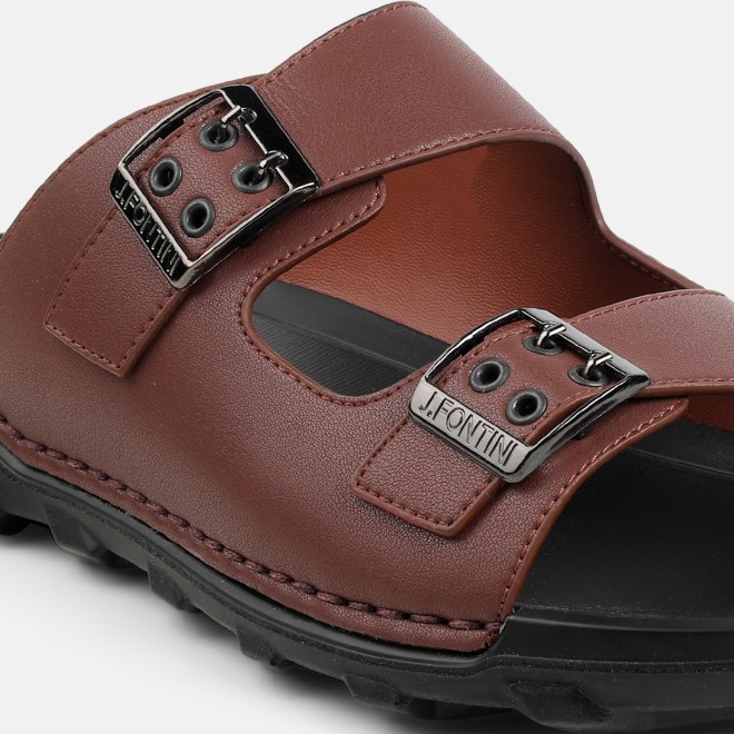 J.Fontini Men Brown Casual Slippers (SKU: 60-218-12-41)