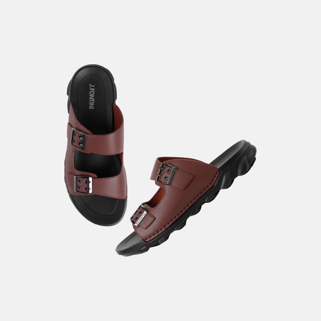 J.Fontini Men Brown Casual Slippers (SKU: 60-218-12-41)