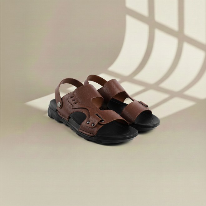 J.Fontini Men Brown Casual Sandals