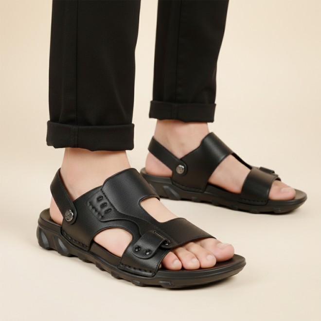 J.Fontini Men Black Casual Sandals (SKU: 60-220-11-41)