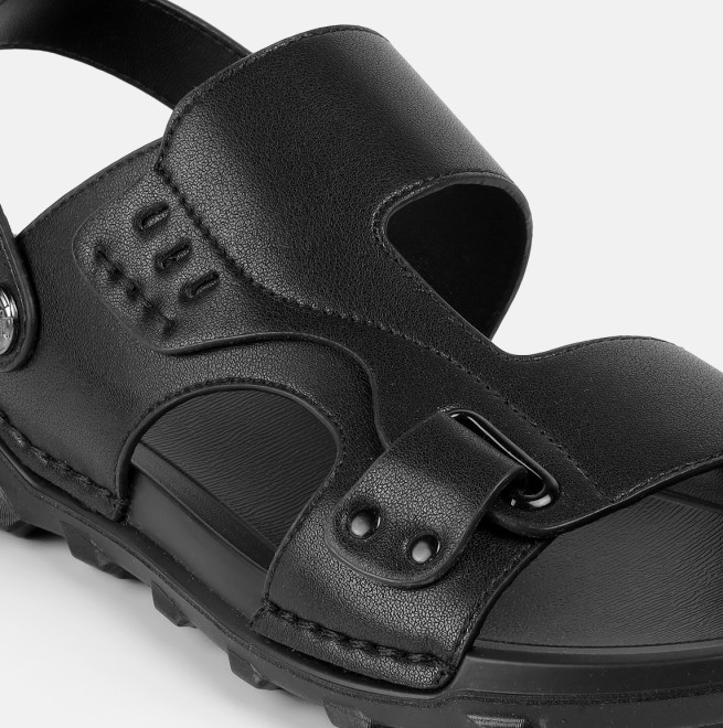J.Fontini Men Black Casual Sandals (SKU: 60-220-11-41)