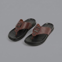 J.Fontini Men Brown Casual Slippers