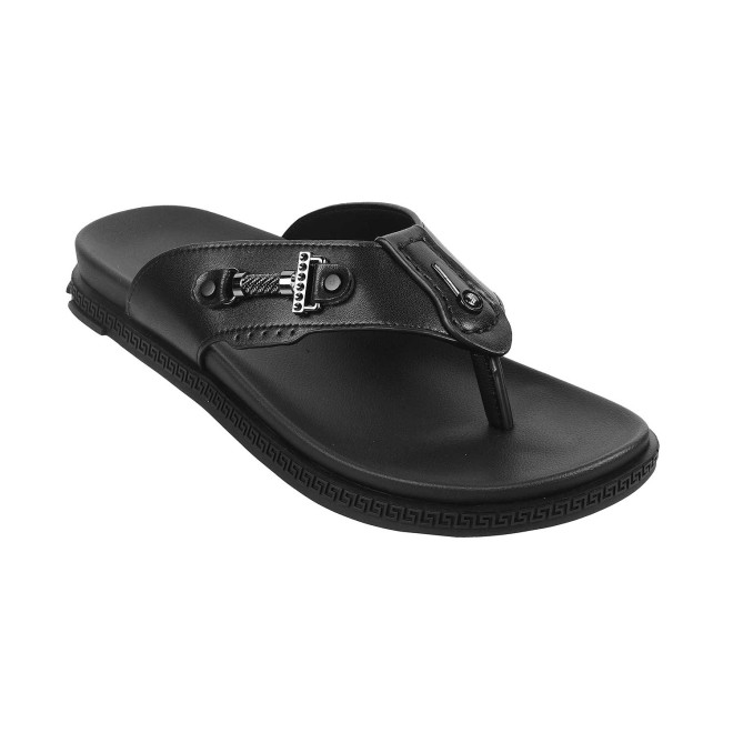 J.Fontini Men Black Casual Slippers (SKU: 60-65-11-40)