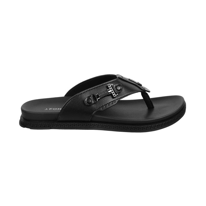 J.Fontini Men Black Casual Slippers (SKU: 60-65-11-40)