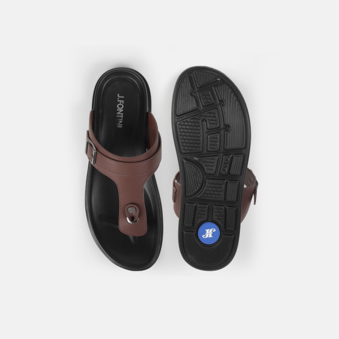 J.Fontini Men Brown Casual Slippers (SKU: 60-69-12-39)