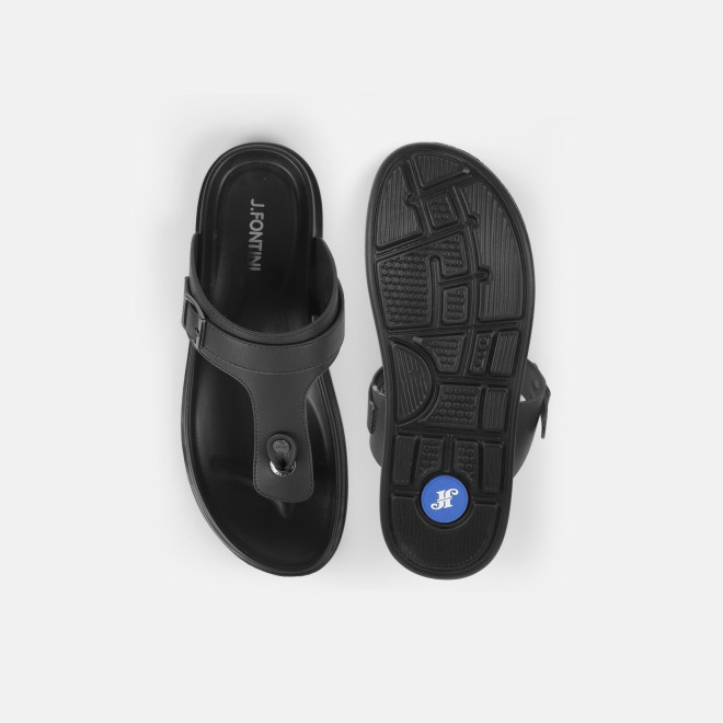 J.Fontini Men Black Casual Slippers (SKU: 60-69L-11-46)