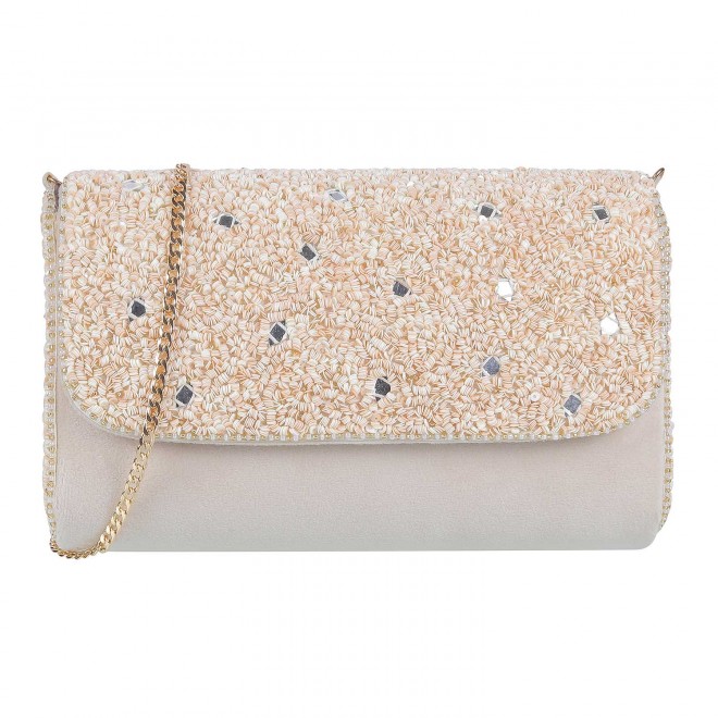 Mochi Women Beige Hand Bags Clutches