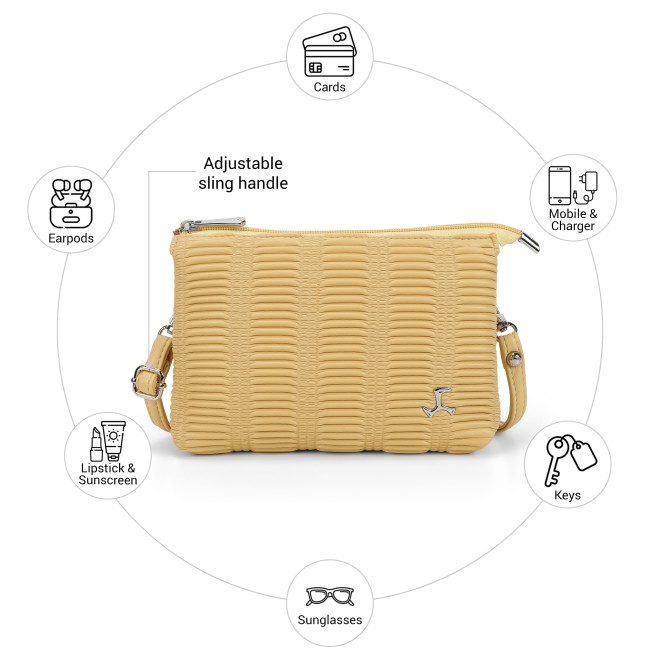 Mochi Women Yellow Sling Bag (SKU: 66-1007-33-10)