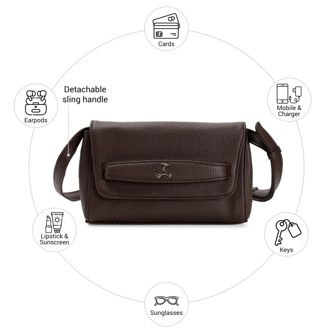 Mochi Women Brown Sling Bag (SKU: 66-1010-12-10)