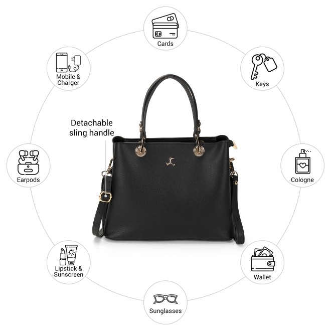 Mochi Women Black Satchel Bag (SKU: 66-1038-11-10) Mochi Women Black Satchel Bag (SKU: 66-1038-11-10)