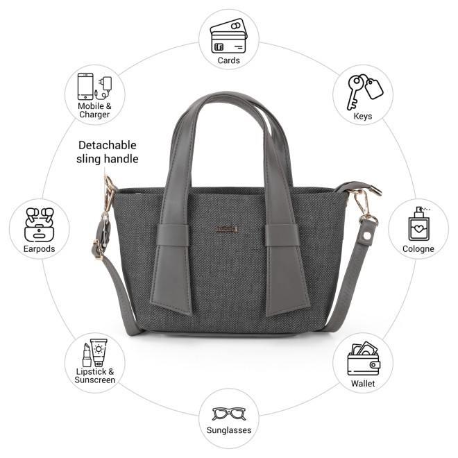 Mochi Women Grey Satchel Bag (SKU: 66-1055-14-10)