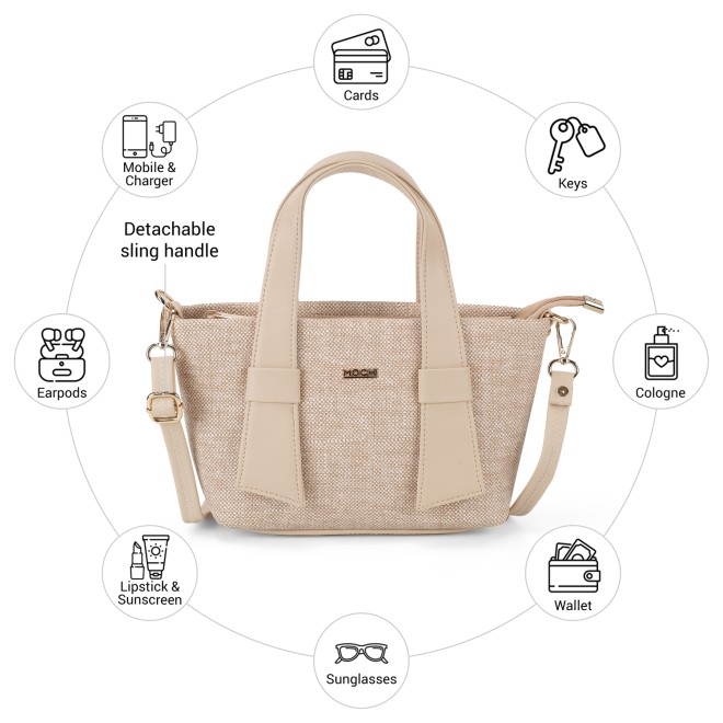 Mochi Women Beige Satchel Bag (SKU: 66-1055-20-10)