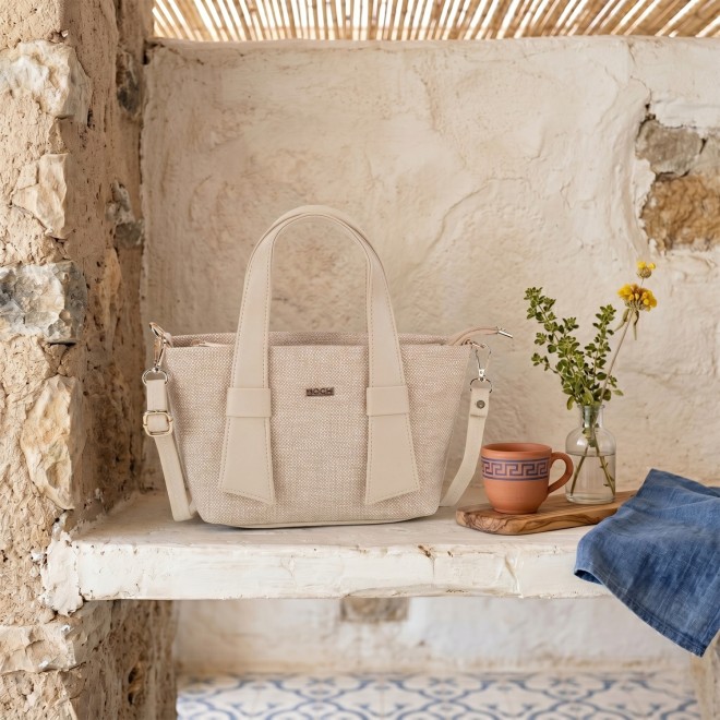 Women Beige Satchel Bag