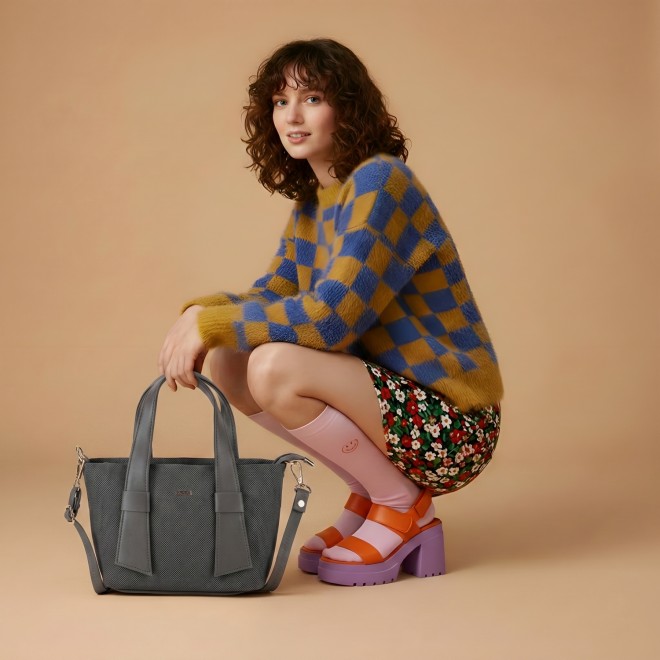Mochi Women Grey Satchel Bag (SKU: 66-1055-14-10)