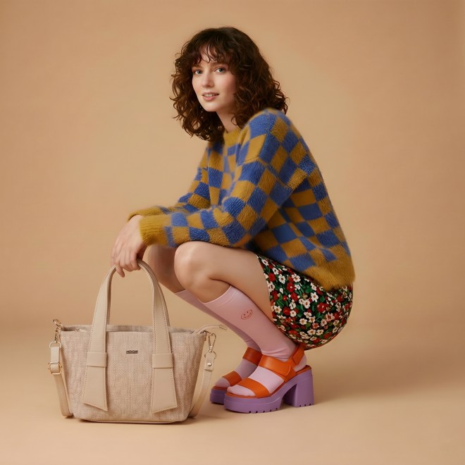 Mochi Women Beige Satchel Bag (SKU: 66-1055-20-10)