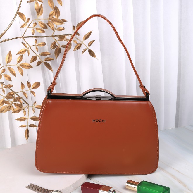 Mochi Women Tan Hand Bags Frame Bags