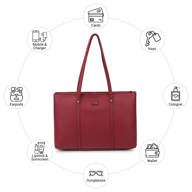 Mochi Women Maroon Tote Bag (SKU: 66-1062-44-10) Mochi Women Maroon Tote Bag (SKU: 66-1062-44-10)
