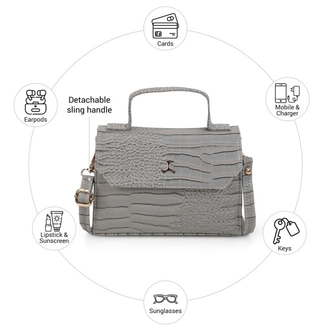 Mochi Women Grey Satchel Bag (SKU: 66-1100-14-10)