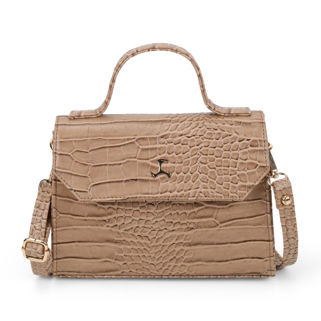 Women Beige Satchel Bag