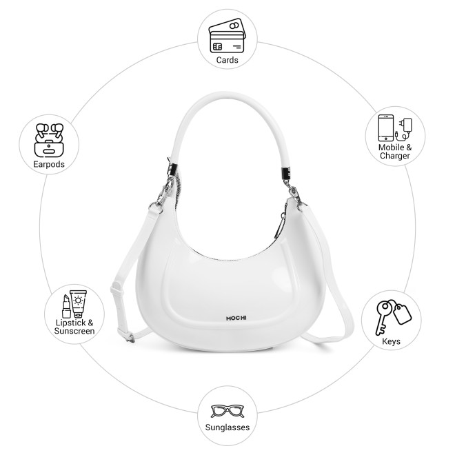 Mochi Women White Hobo Bag (SKU: 66-1110-16-10)