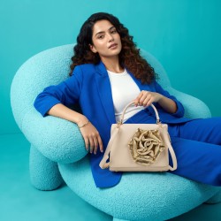 Mochi Women Beige Satchel Bag