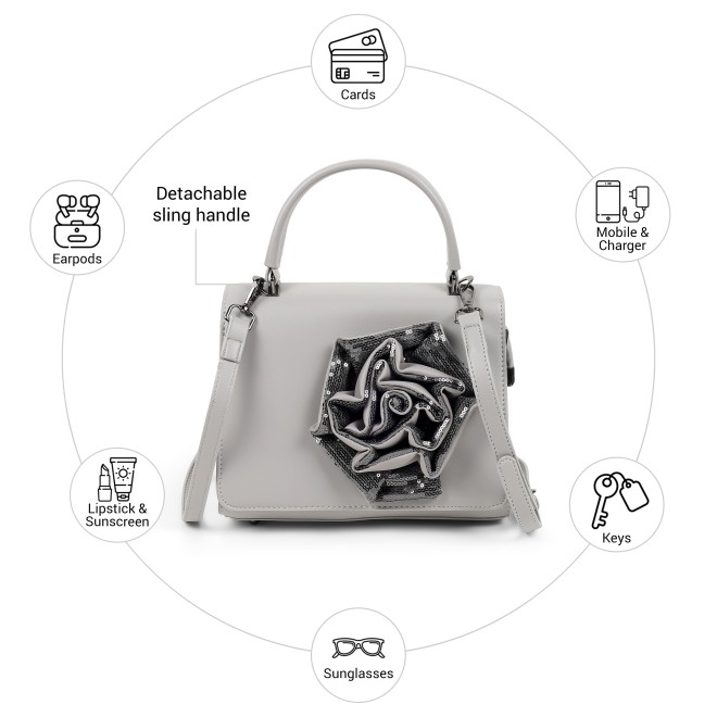 Mochi Women Grey Satchel Bag (SKU: 66-1122-14-10)