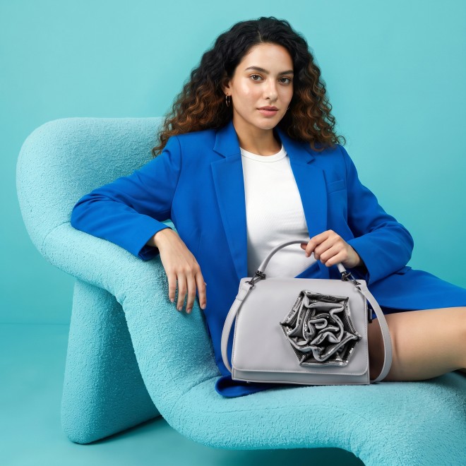 Mochi Women Grey Satchel Bag (SKU: 66-1122-14-10)