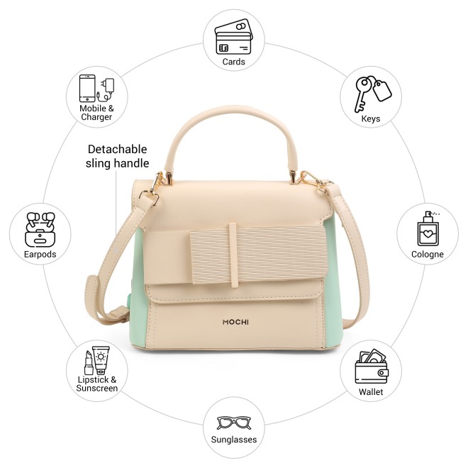 Mochi Women Beige Satchel Bag (SKU: 66-1123-20-10)