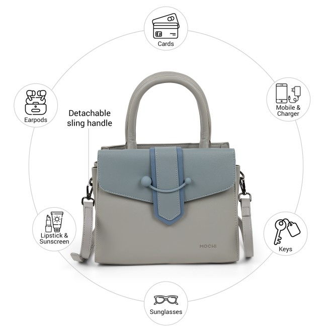 Mochi Women Grey Satchel Bag (SKU: 66-1131-14-10)