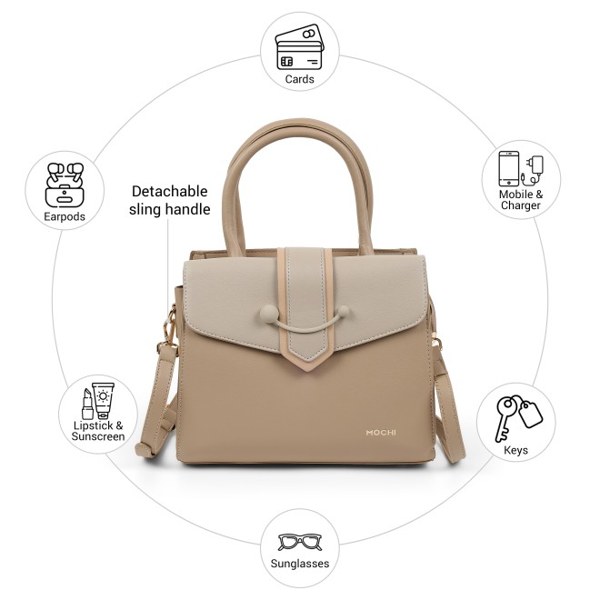 Mochi Women Khaki Satchel Bag (SKU: 66-1131-62-10)