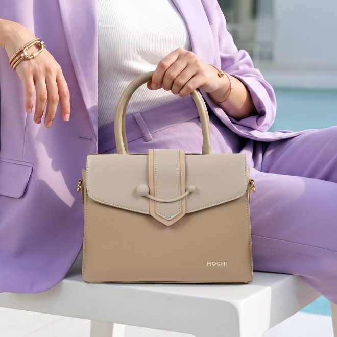 Mochi Women Khaki Satchel Bag (SKU: 66-1131-62-10)