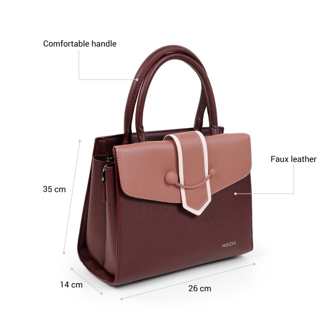 Mochi Women Maroon Satchel Bag (SKU: 66-1131-44-10)