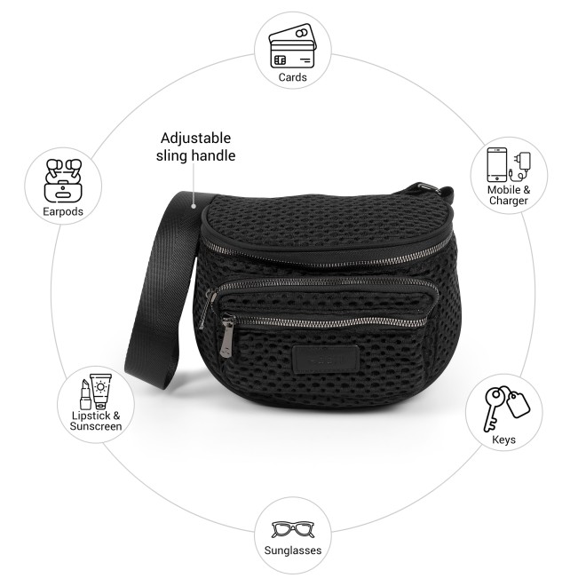 Mochi Women Black Sling Bag (SKU: 66-1134-11-10)