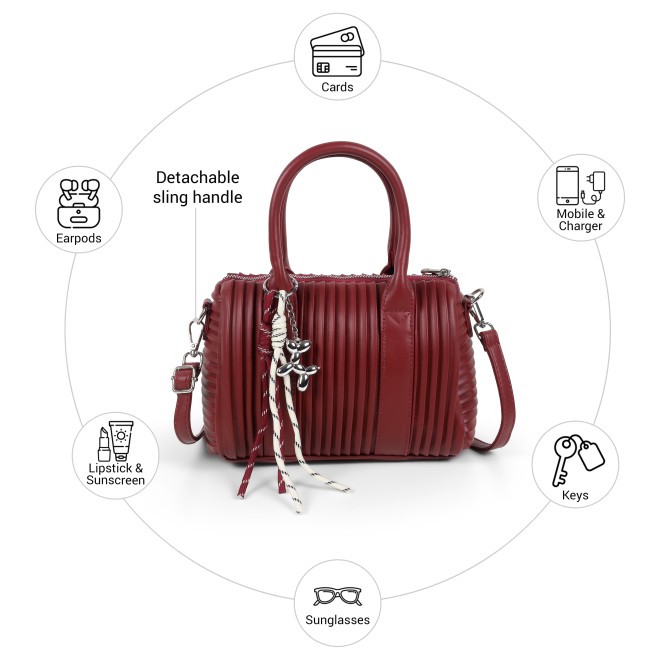 Mochi Women Maroon Satchel Bag (SKU: 66-1167-44-10)