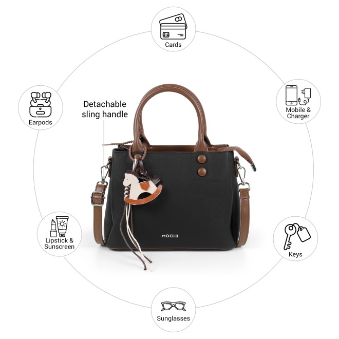 Mochi Women Black Satchel Bag (SKU: 66-1168-11-10)