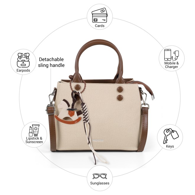 Mochi Women Beige Satchel Bag (SKU: 66-1168-20-10)