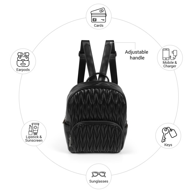 Mochi Women Black Backpack (SKU: 66-1174-11-10)