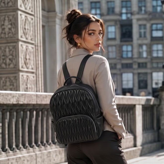 Mochi Women Black Backpack (SKU: 66-1174-11-10)