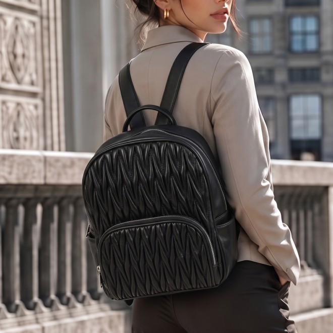 Mochi Women Black Backpack (SKU: 66-1174-11-10)