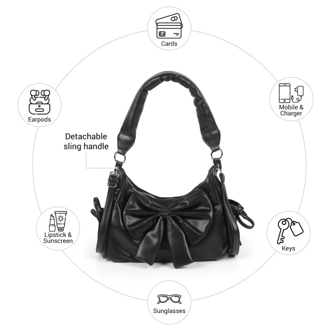 Mochi Women Black Shoulder Bag (SKU: 66-1187-11-10)