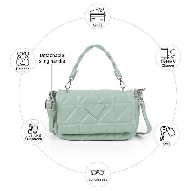 Mochi Women Green Sling Bag (SKU: 66-1188-21-10)